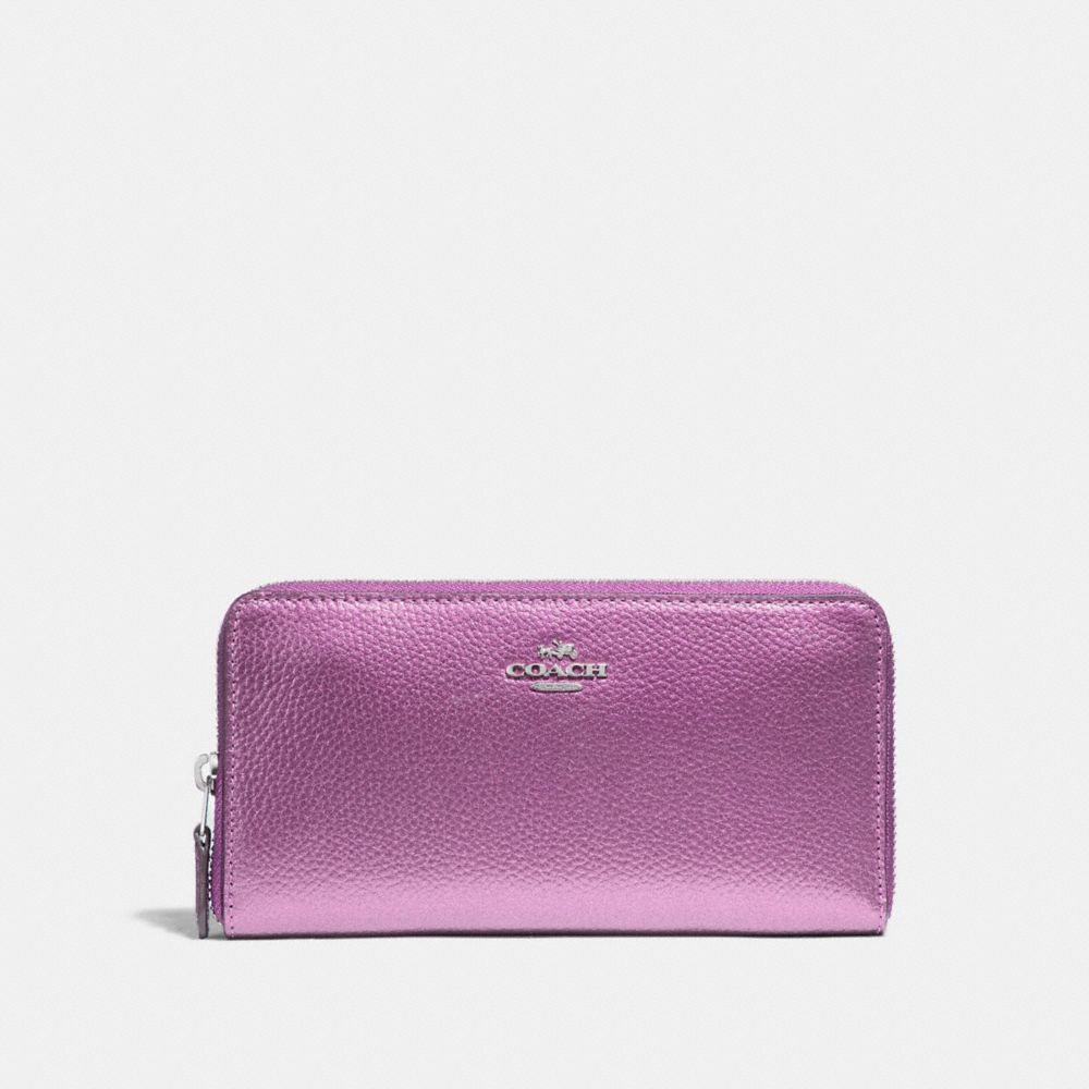 COACH F20145 Accordion Zip Wallet SILVER/METALLIC LILAC