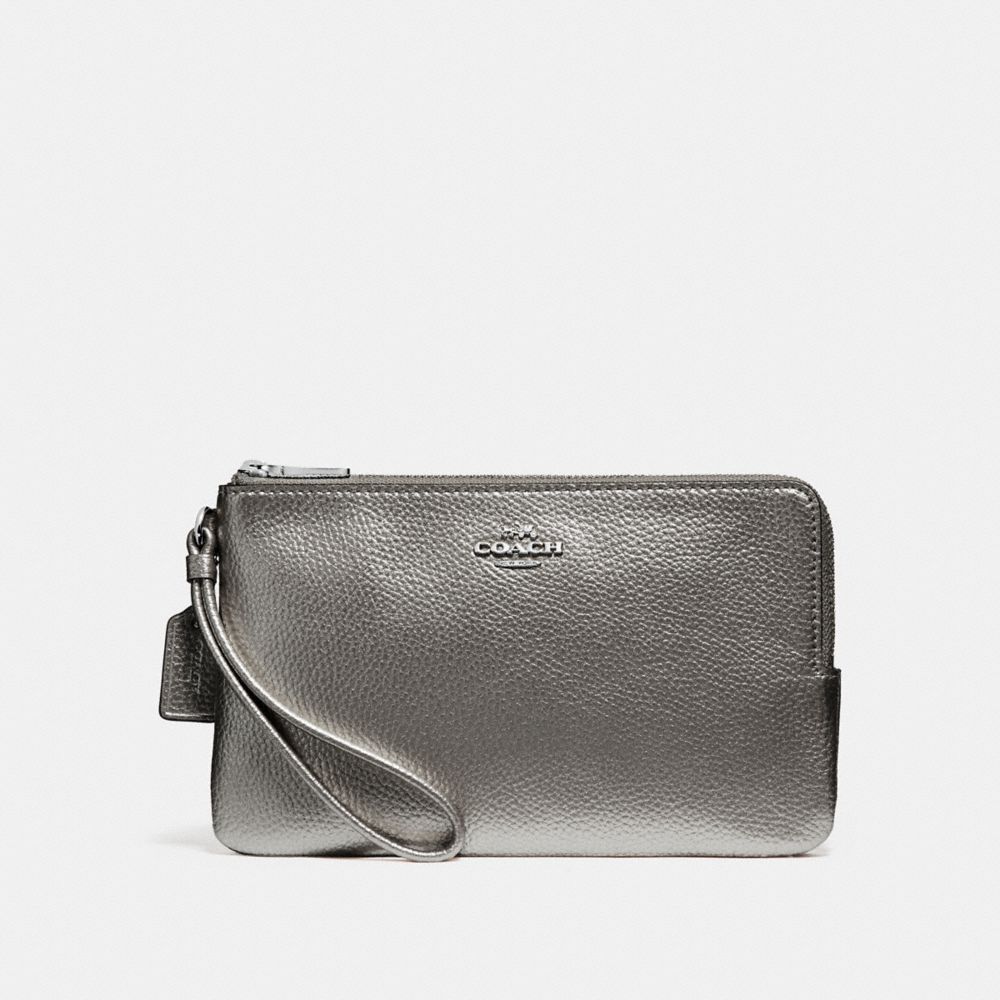 DOUBLE ZIP WALLET - SILVER/GUNMETAL - COACH F20146