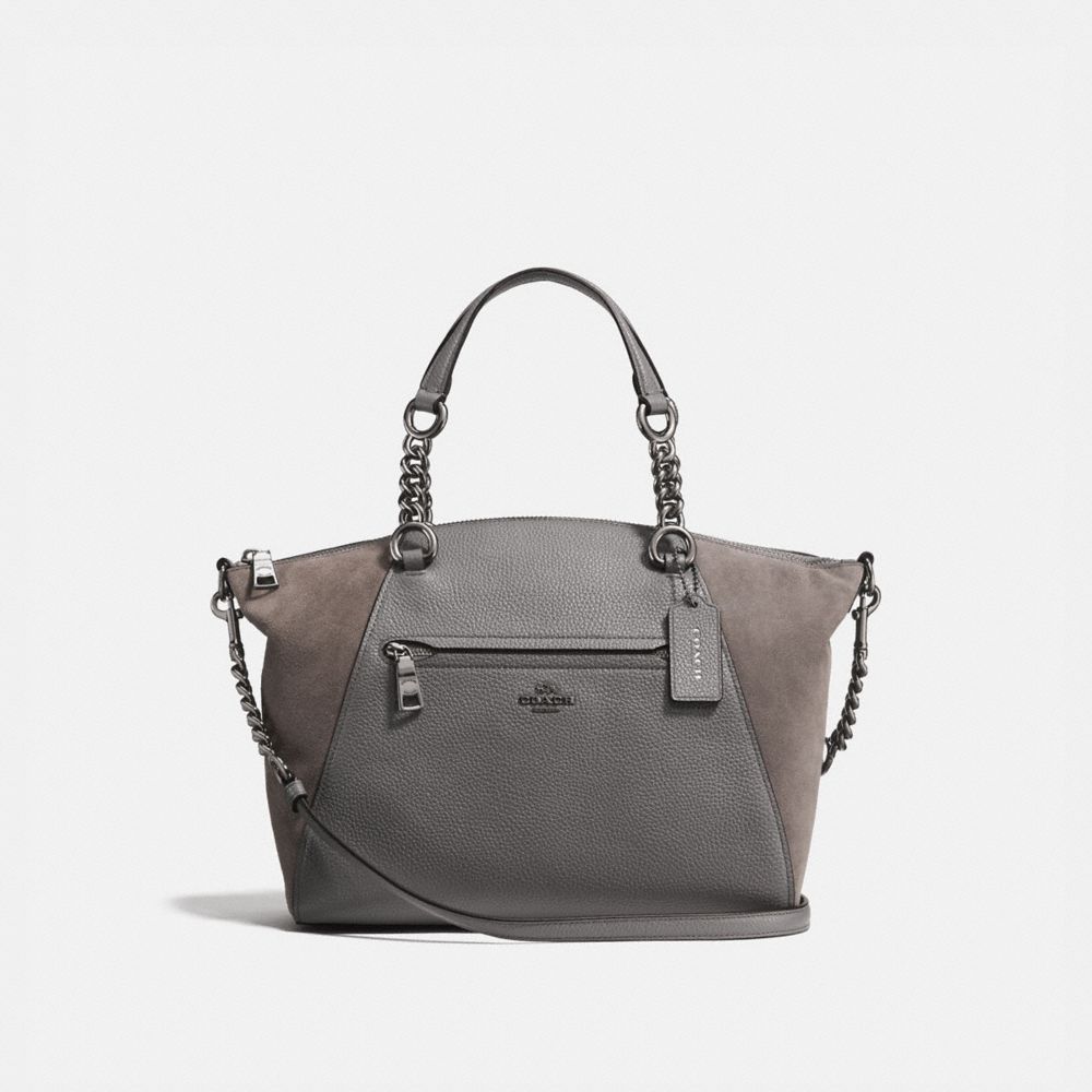 COACH F20166 - CHAIN PRAIRIE SATCHEL HEATHER GREY/DARK GUNMETAL