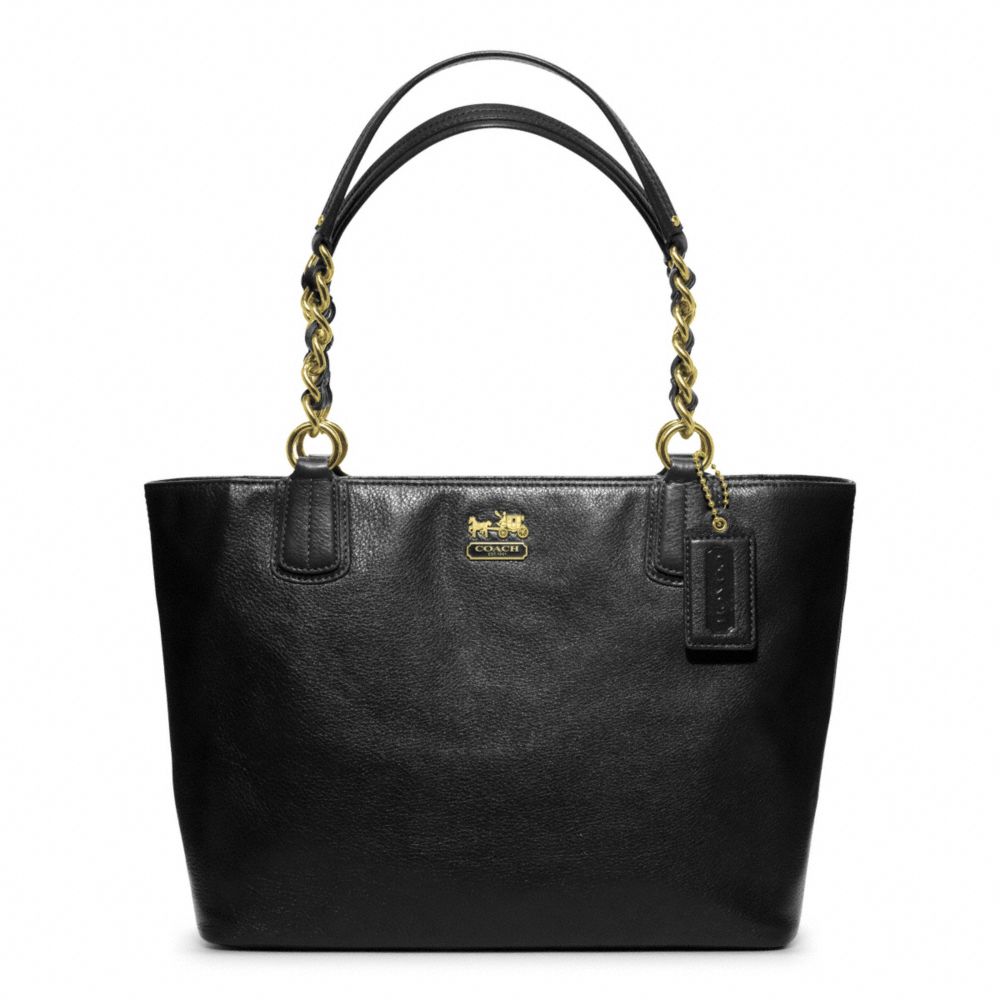 MADISON LEATHER TOTE - f20466 - F20466B4BK