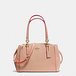 SMALL CHRISTIE CARRYALL IN CROSSGRAIN LEATHER WITH MULTI EDGEPAINT - COACH f20476 - IMITATION GOLD/NUDE PINK MULTI