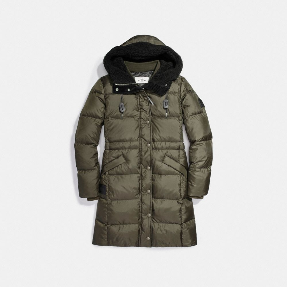 SOLID LONG PUFFER - RAINFOREST - COACH F20500