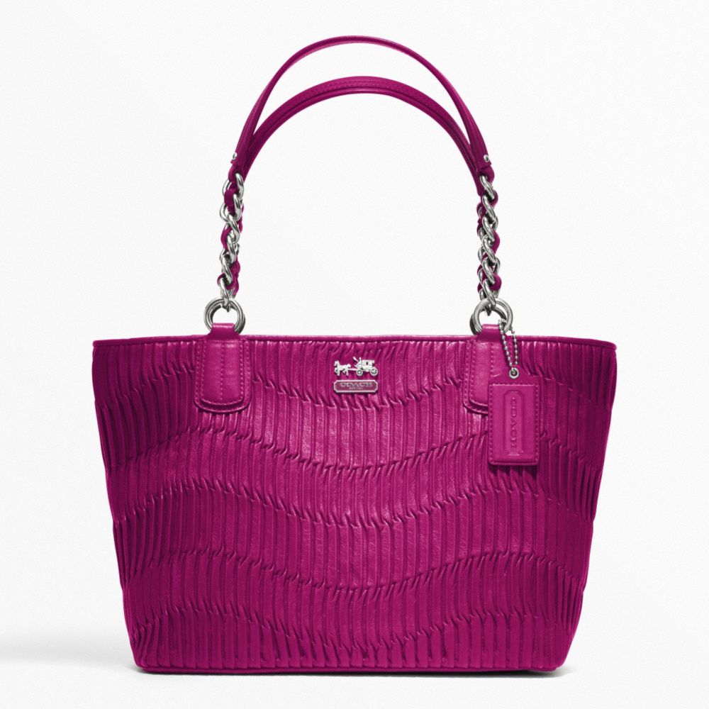 MADISON GATHERED LEATHER TOTE - COACH F20522 - ONE-COLOR