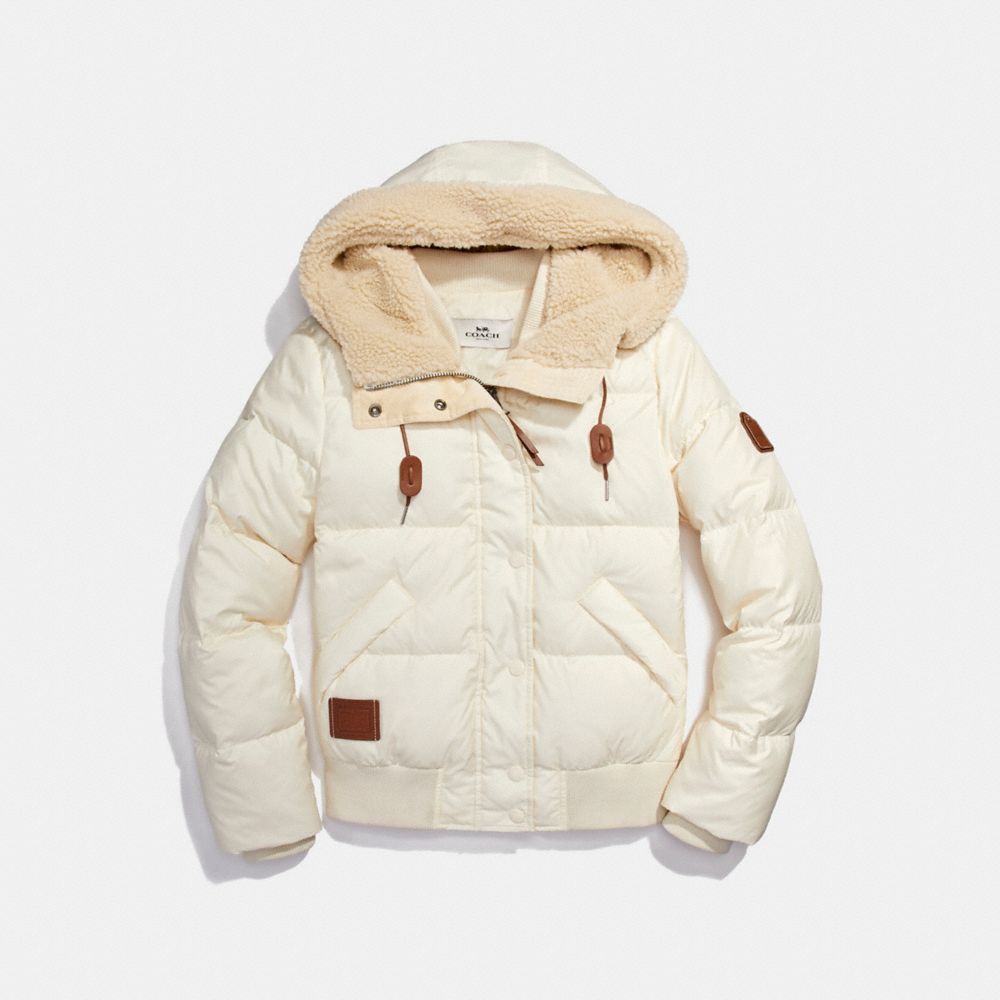 SOLID SHORT PUFFER - COACH f20827 - CREAM