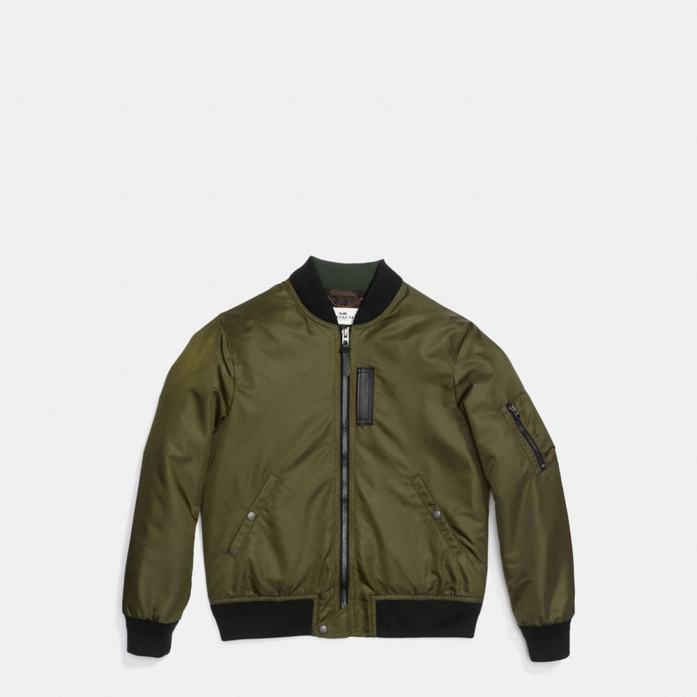 FABRIC MA-1 JACKET - f20876 - ARMY GREEN