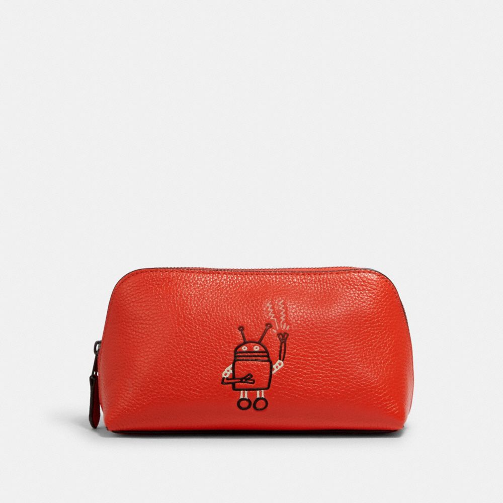 COACH F21067 KEITH HARING COSMETIC CASE 17 QB/BRIGHT ORANGE