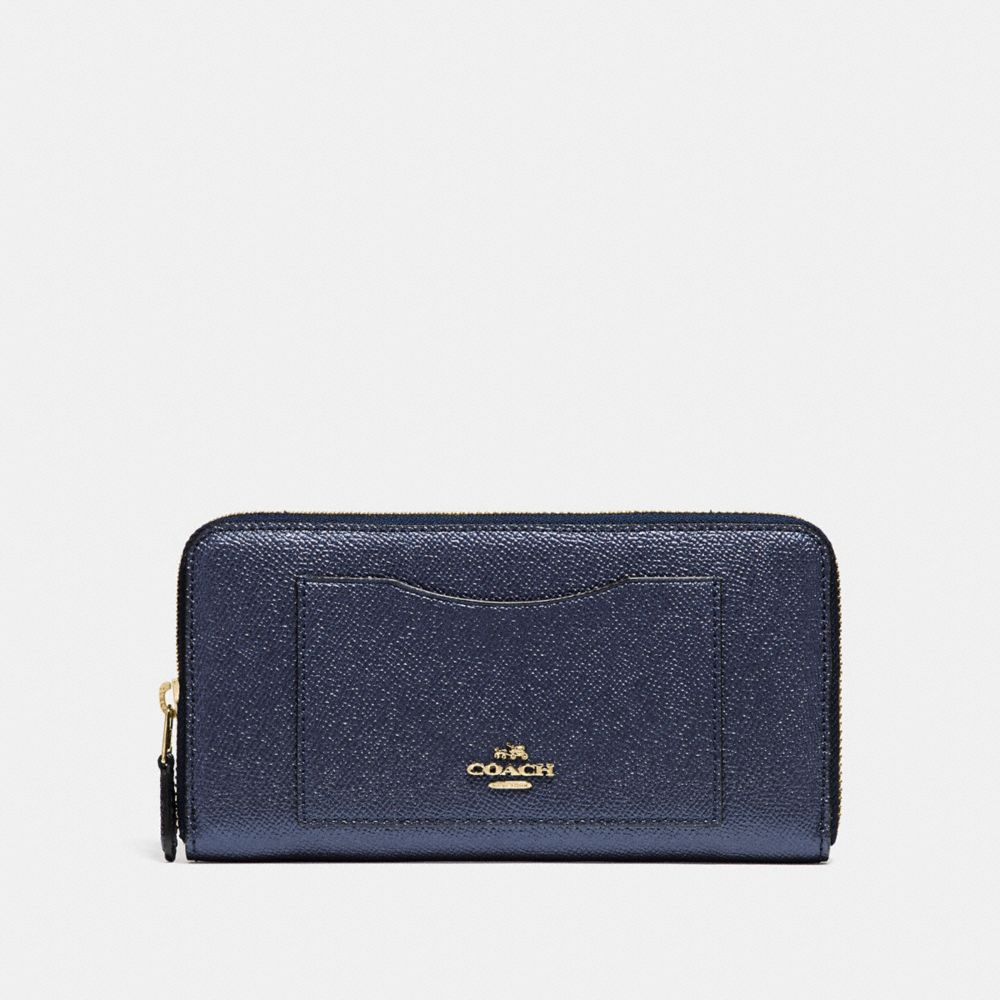 ACCORDION ZIP WALLET - METALLIC DENIM/LIGHT GOLD - COACH F21068