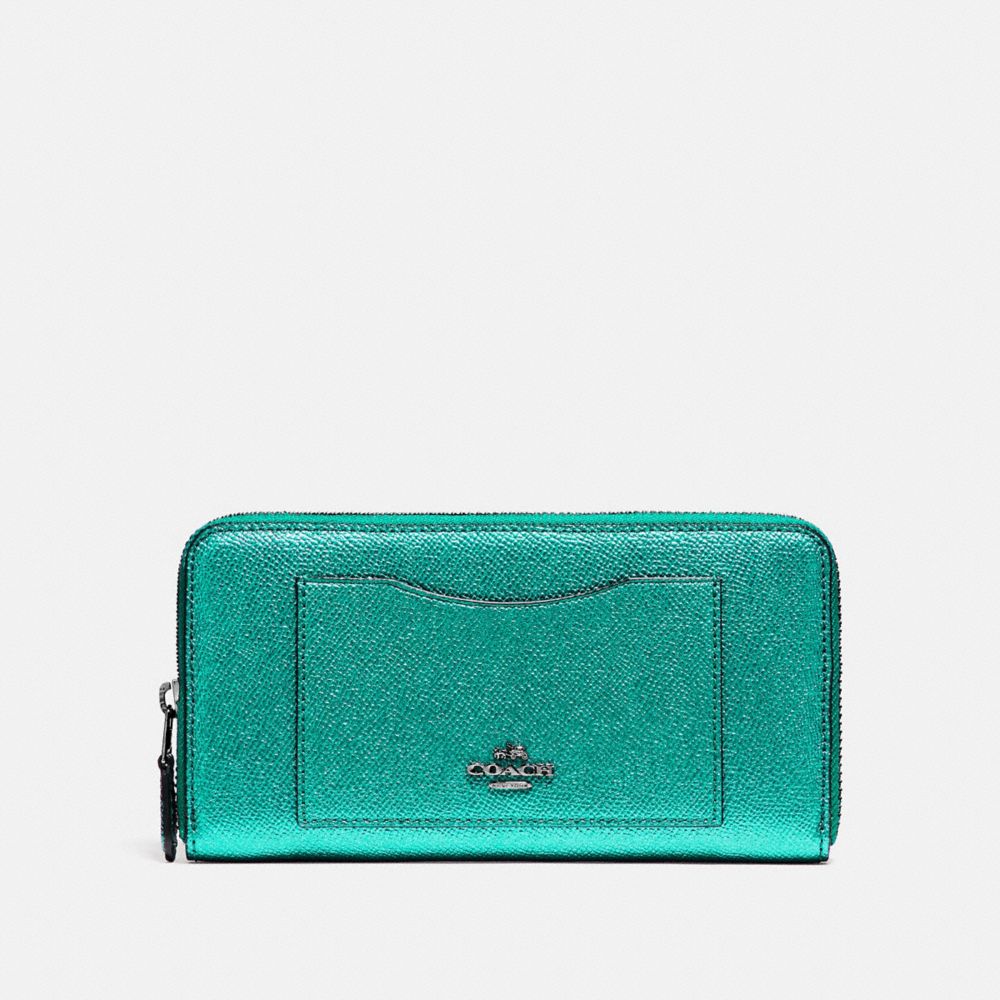 ACCORDION ZIP WALLET - METALLIC SEA GREEN - COACH F21068