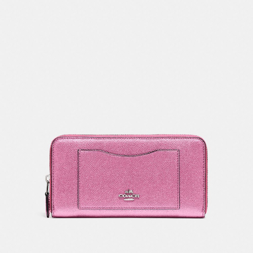 ACCORDION ZIP WALLET - F21068 - METALLIC BLUSH/SILVER