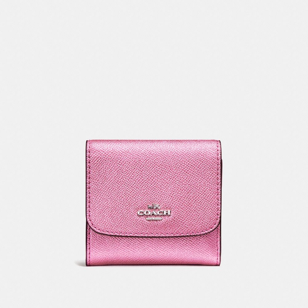 SMALL WALLET - COACH F21069 - METALLIC BLUSH/SILVER