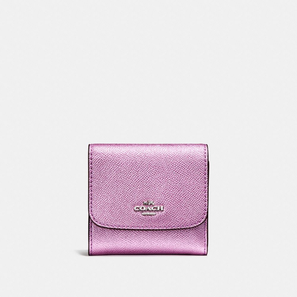 COACH f21069 SMALL WALLET SILVER/METALLIC LILAC