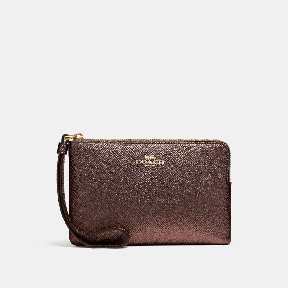 COACH F21070 CORNER ZIP WRISTLET BRONZE/LIGHT GOLD