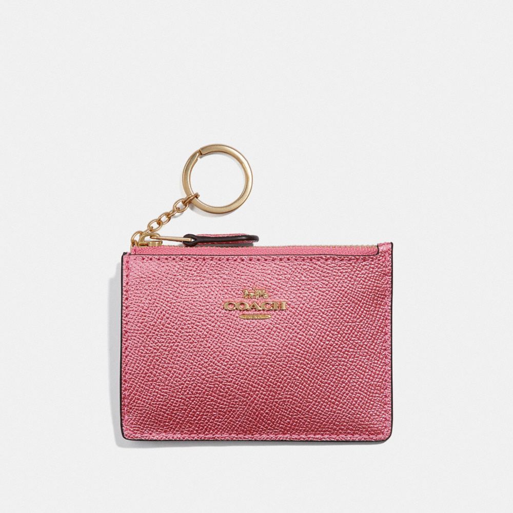 COACH MINI SKINNY ID CASE - METALLIC ANTIQUE BLUSH/LIGHT GOLD - F21072