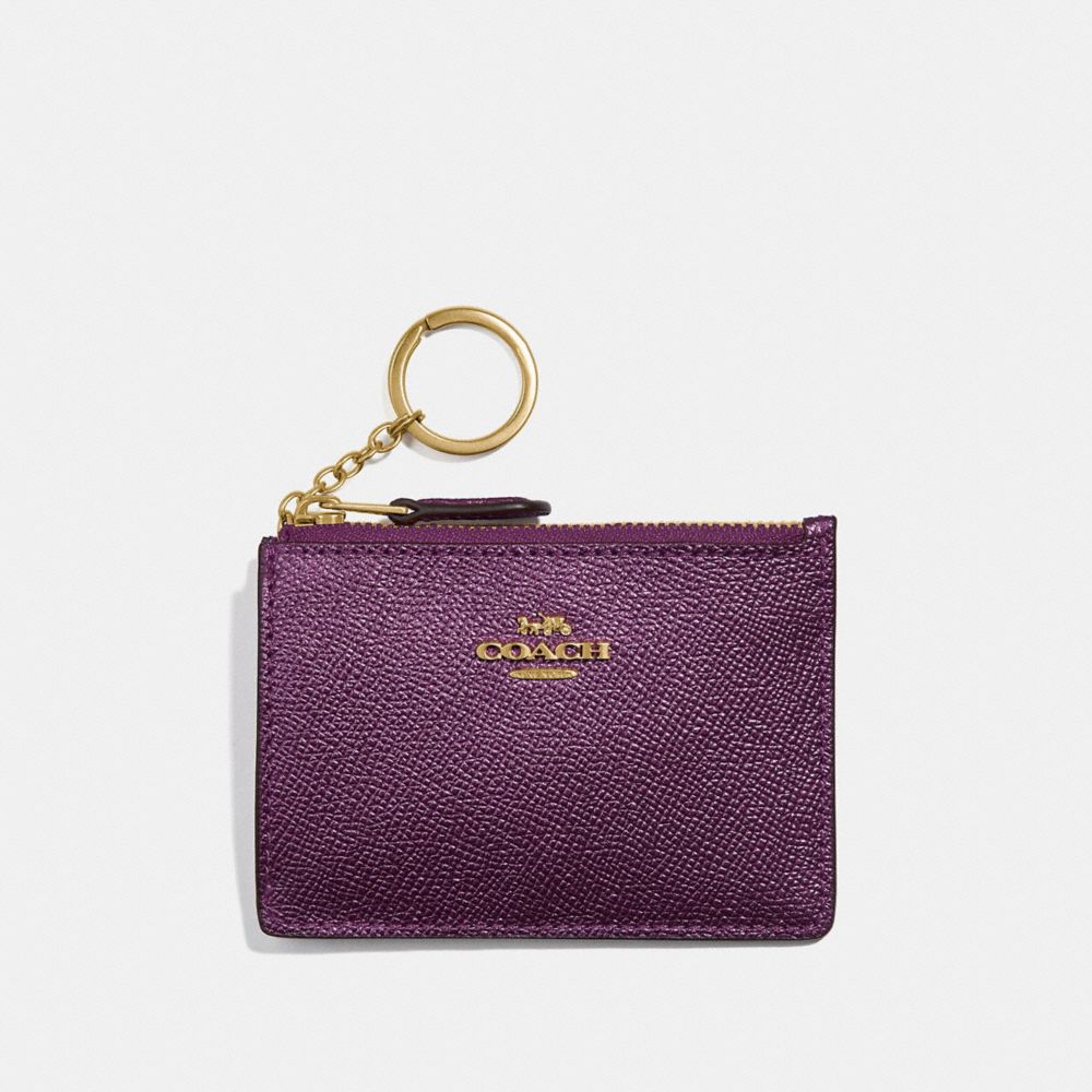 COACH F21072 Mini Skinny Id Case METALLIC RASPBERRY/LIGHT GOLD