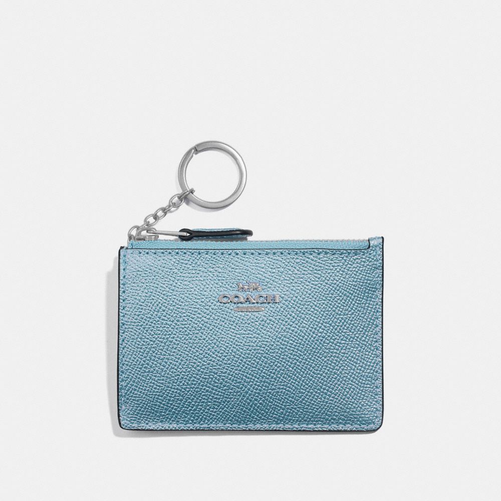 COACH F21072 MINI SKINNY ID CASE METALLIC-SKY-BLUE/SILVER