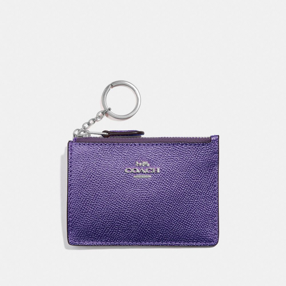 COACH F21072 Mini Skinny Id Case METALLIC PERIWINKLE/SILVER