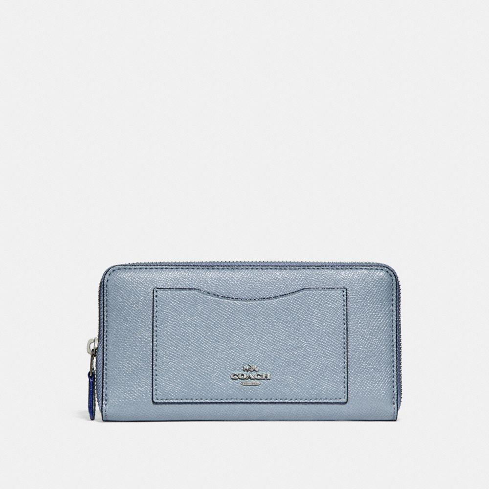 COACH ACCORDION ZIP WALLET - SILVER/DUSK 2 - f21073