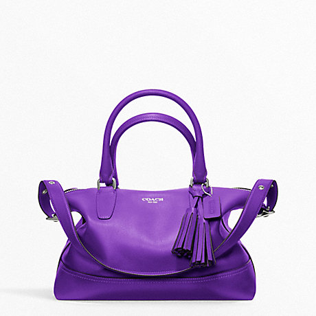 COACH f21132 LEATHER MOLLY SATCHEL SILVER/ULTRAVIOLET