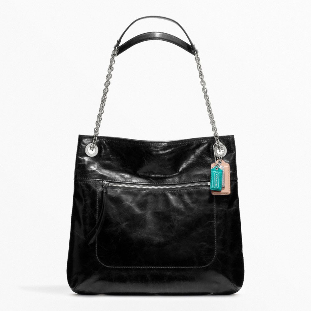 POPPY LEATHER SLIM TOTE - f21199 - F21199SVBK