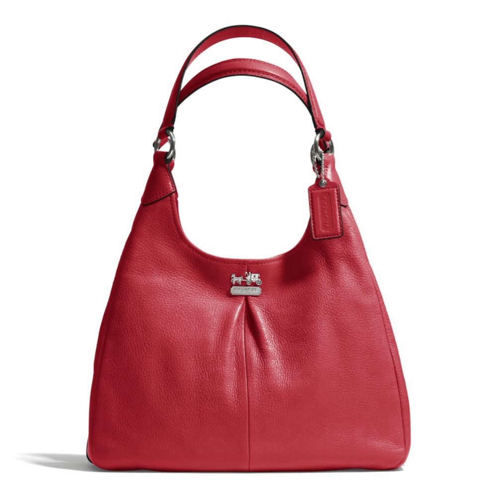COACH F21225 Madison Leather Maggie SILVER/SCARLET