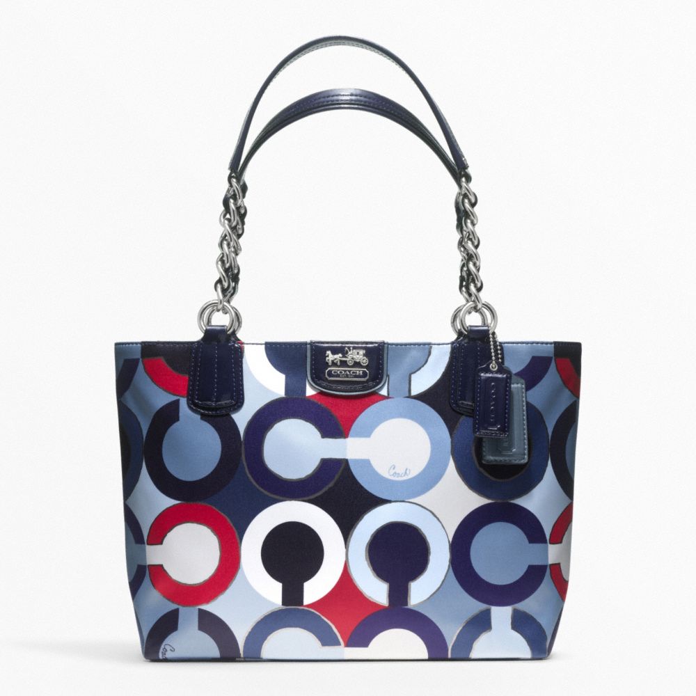 COACH F21235 MADISON GRAPHIC OP ART METALLIC TOTE ONE-COLOR