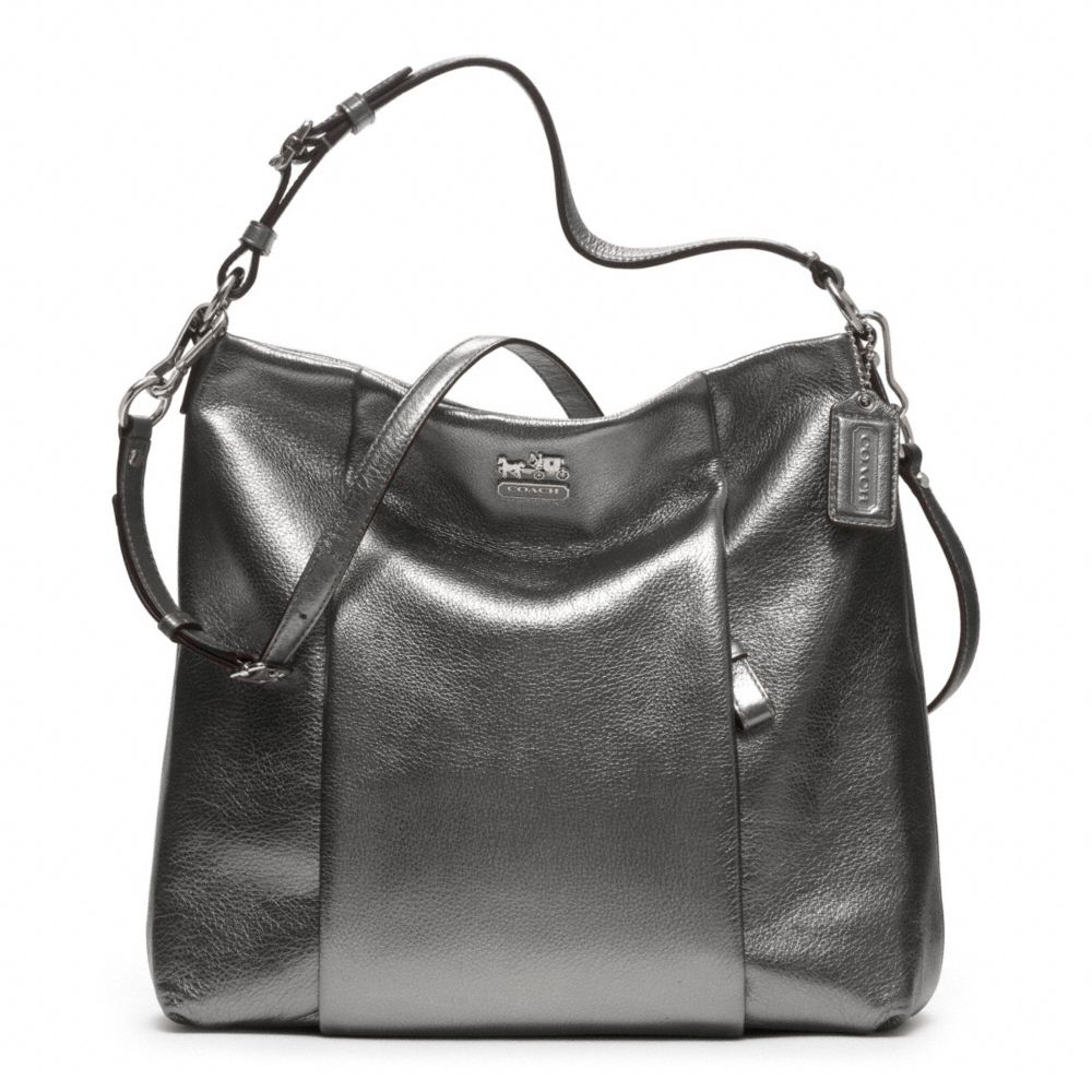 COACH F21245 Madison Metallic Leather Isabelle Shoulder Bag SILVER/GUNMETAL