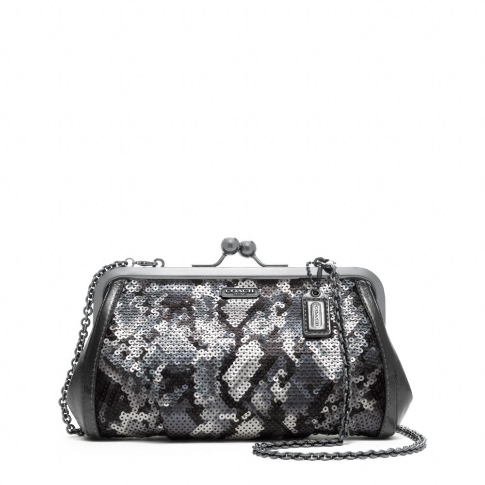 COACH F21274 MADISON SEQUIN PYTHON FRAME CLUTCH ONE-COLOR