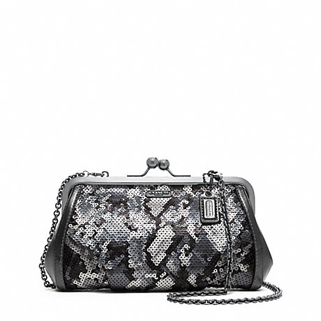 COACH F21274 MADISON SEQUIN PYTHON FRAME CLUTCH ONE-COLOR