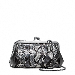 COACH F21274 Madison Sequin Python Frame Clutch 