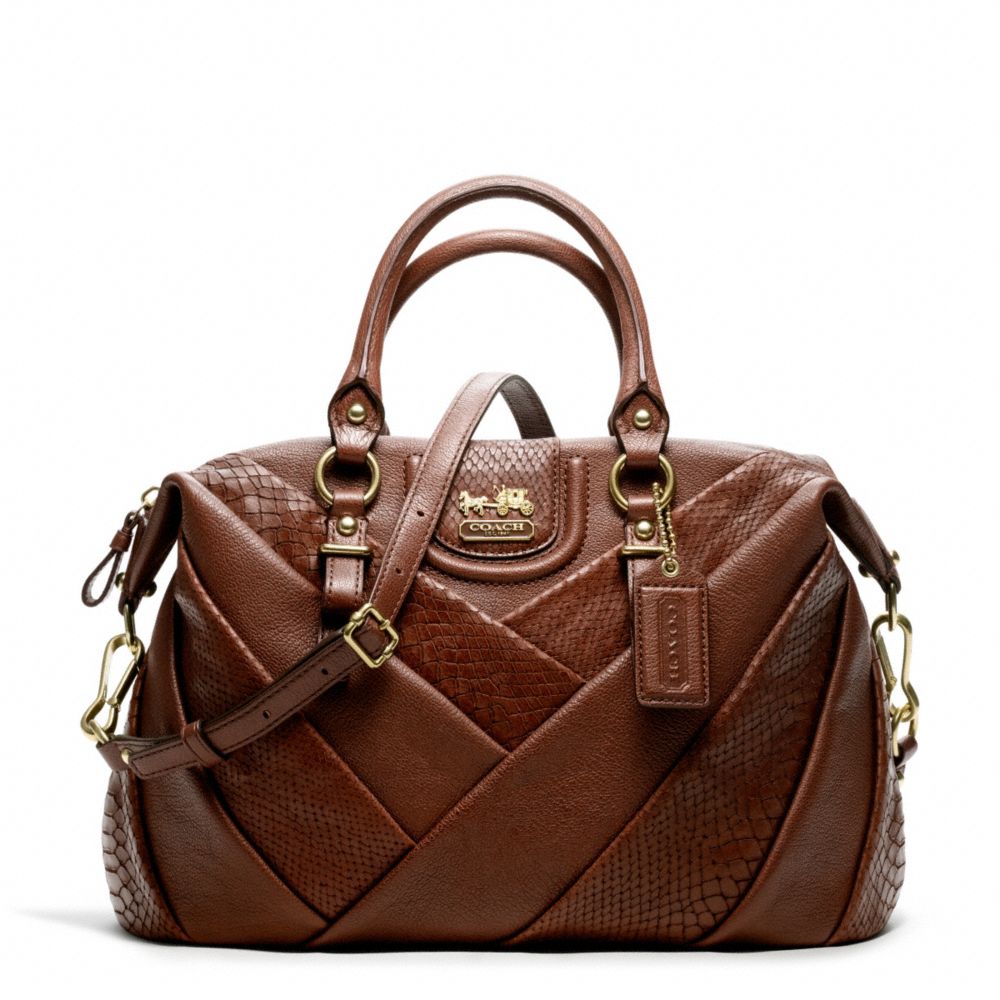MADISON DIAGONAL PLEATED MIXED EXOTIC JULIETTE COACH F21319
