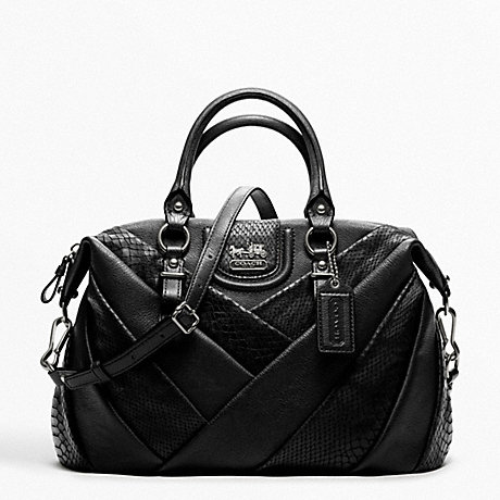 COACH MADISON DIAGONAL PLEATED MIXED EXOTIC JULIETTE - ANTIQUE NICKEL/BLACK - f21319
