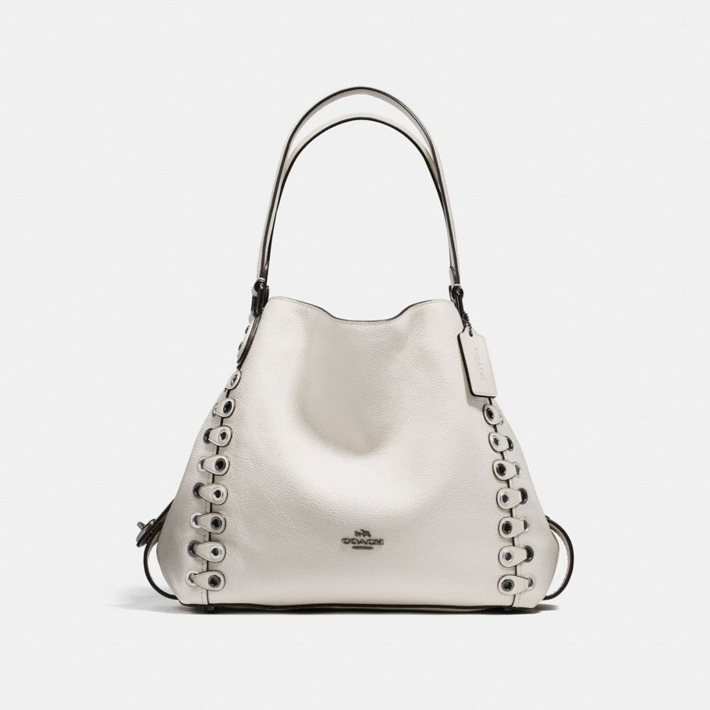 EDIE SHOULDER BAG 31 WITH COACH LINK DETAIL - CHALK/DARK GUNMETAL - COACH F21348