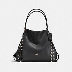 EDIE SHOULDER BAG 31 WITH COACH LINK DETAIL - COACH f21348 - BLACK/LIGHT GOLD