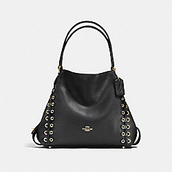 COACH F21348 Edie Shoulder Bag 31 With Coach Link Detail BLACK/LIGHT GOLD