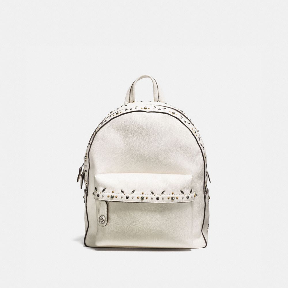 COACH f21354 CAMPUS BACKPACK WITH PRAIRIE RIVETS chalk/Light antique nickel