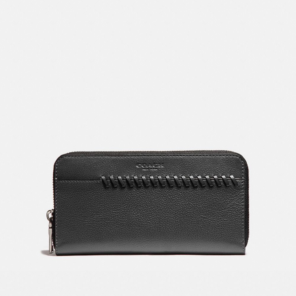 COACH ACCORDION WALLET WITH BASEBALL STITCH - BLACK - F21369