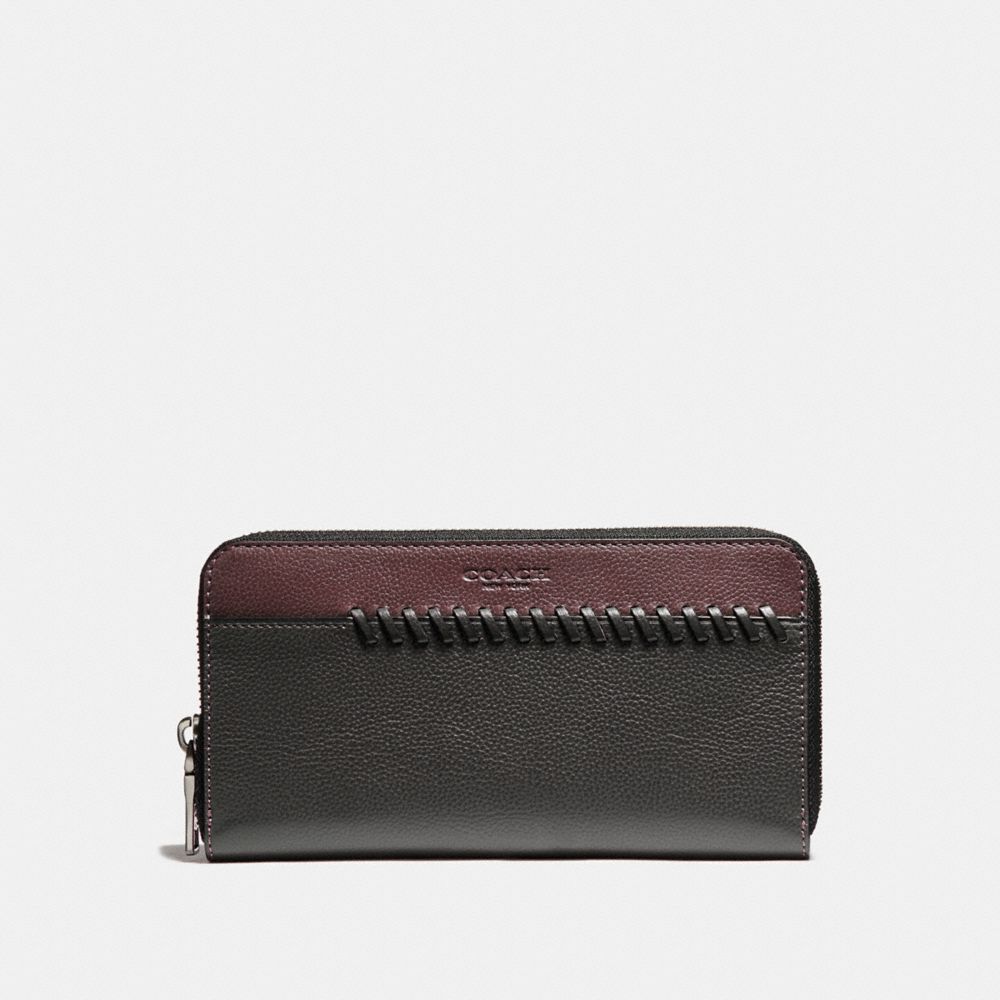 COACH F21369 Accordion Wallet With Baseball Stitch OXBLOOD/BLACK