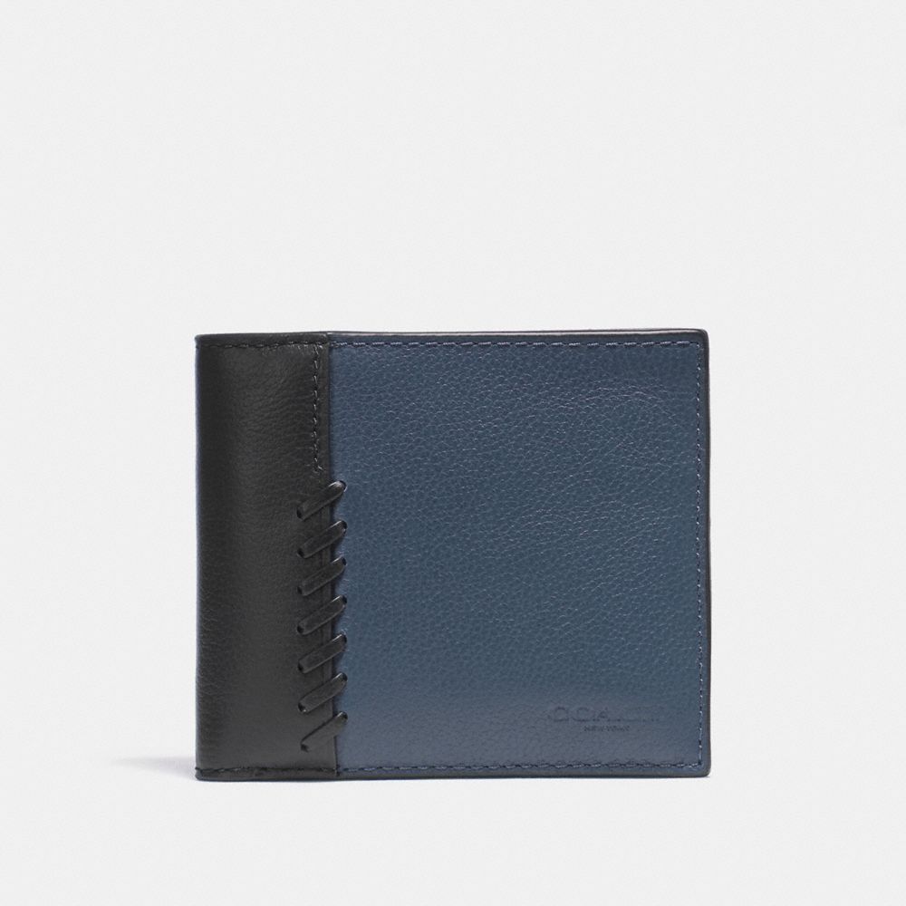 COACH f21371 3-IN-1 WALLET WITH BASEBALL STITCH DENIM/MIDNIGHT