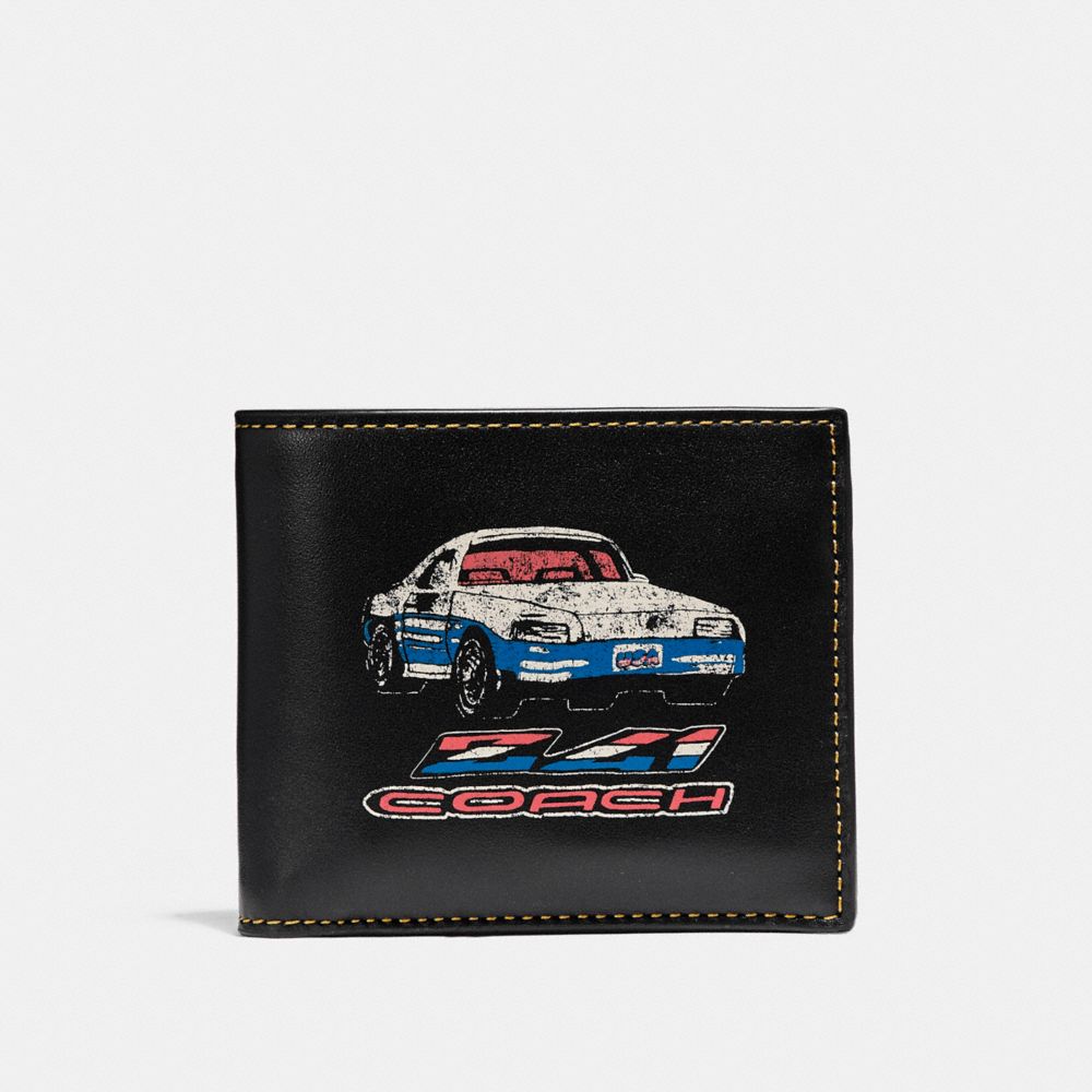 COACH 3-IN-1 WALLET WITH CAR - BLACK - f21384