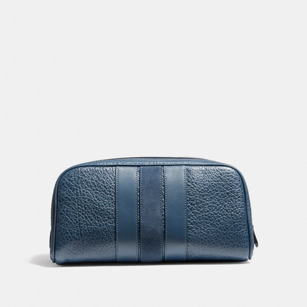 COACH TRAVEL KIT WITH VARSITY STRIPE - DENIM - f21387