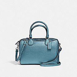 MINI BENNETT SATCHEL - COACH f21508 - METALLIC POOL/SILVER