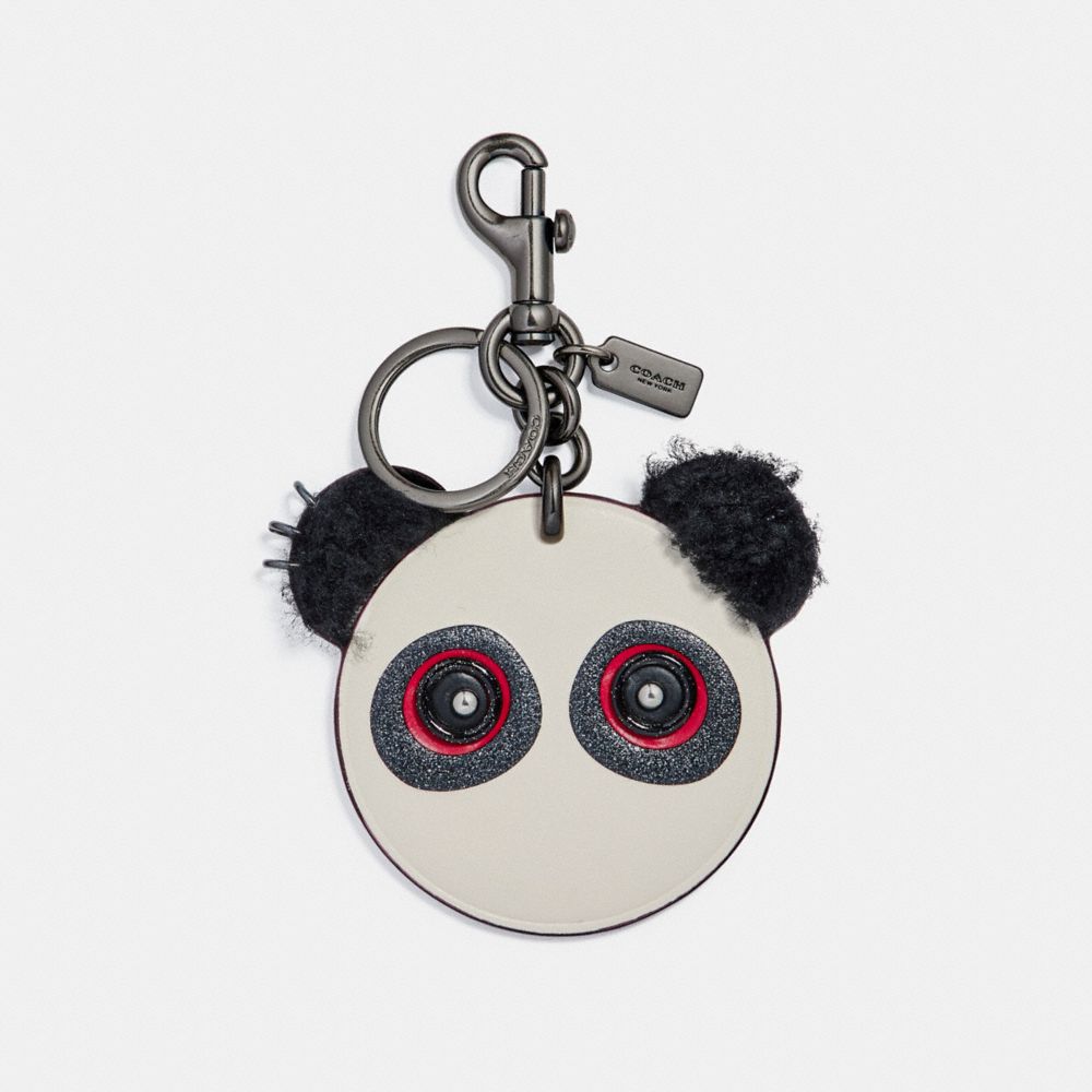 COACH ROCKY FACE BAG CHARM - BLACK/CHALK - f21540