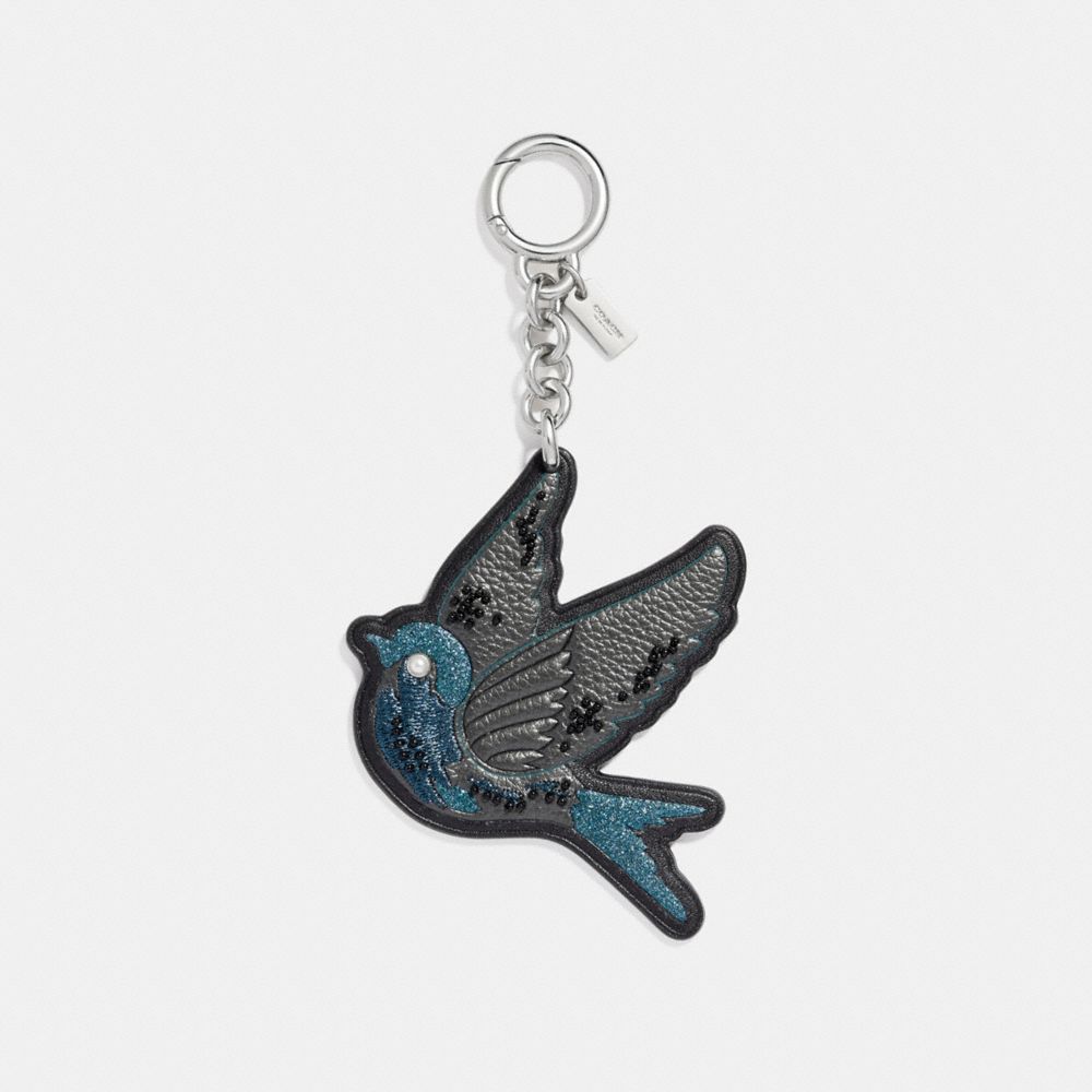 BIRD BAG CHARM - f21549 - SILVER/DARK TEAL