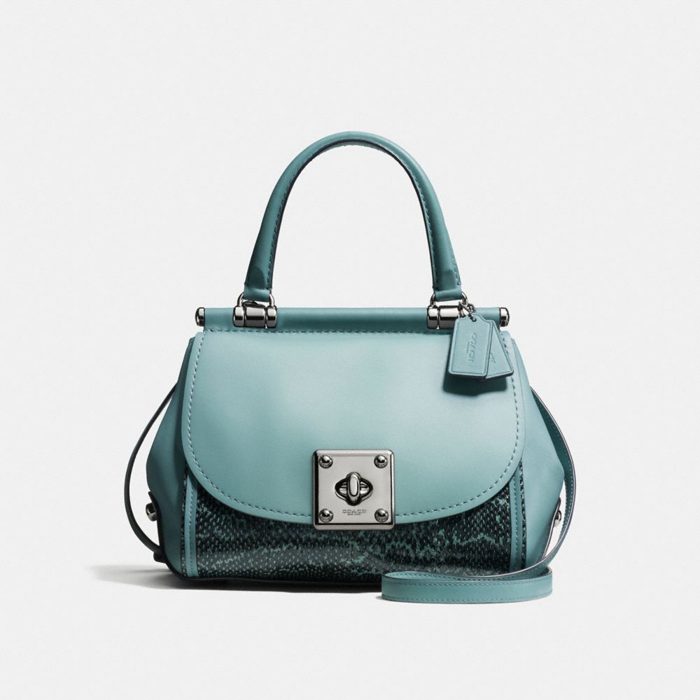 COACH F21584 DRIFTER TOP HANDLE IN SNAKESKIN DK/CLOUD