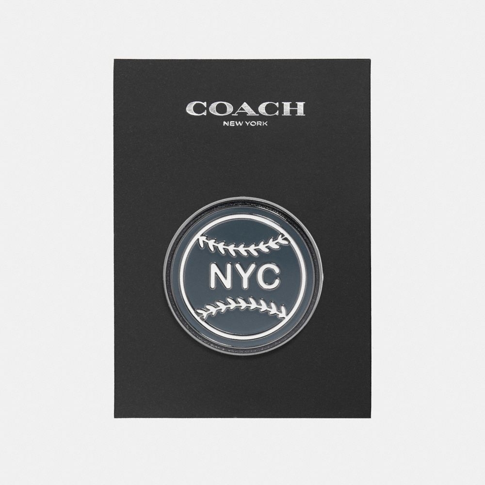 COACH f21655 NYC BASEBALL PIN MULTICOLOR