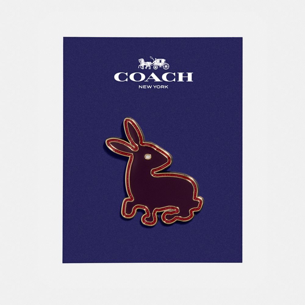 COACH f21667 BUNNY PIN MULTICOLOR