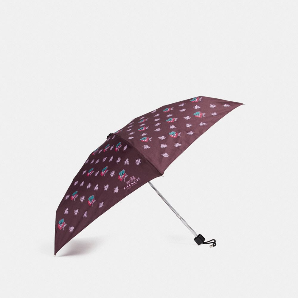 COACH F21799 - MINI WILDFLOWER UMBRELLA SILVER/OXBLOOD