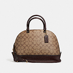SIERRA SATCHEL IN SIGNATURE COATED CANVAS - COACH f21824 - LIGHT GOLD/KHAKI