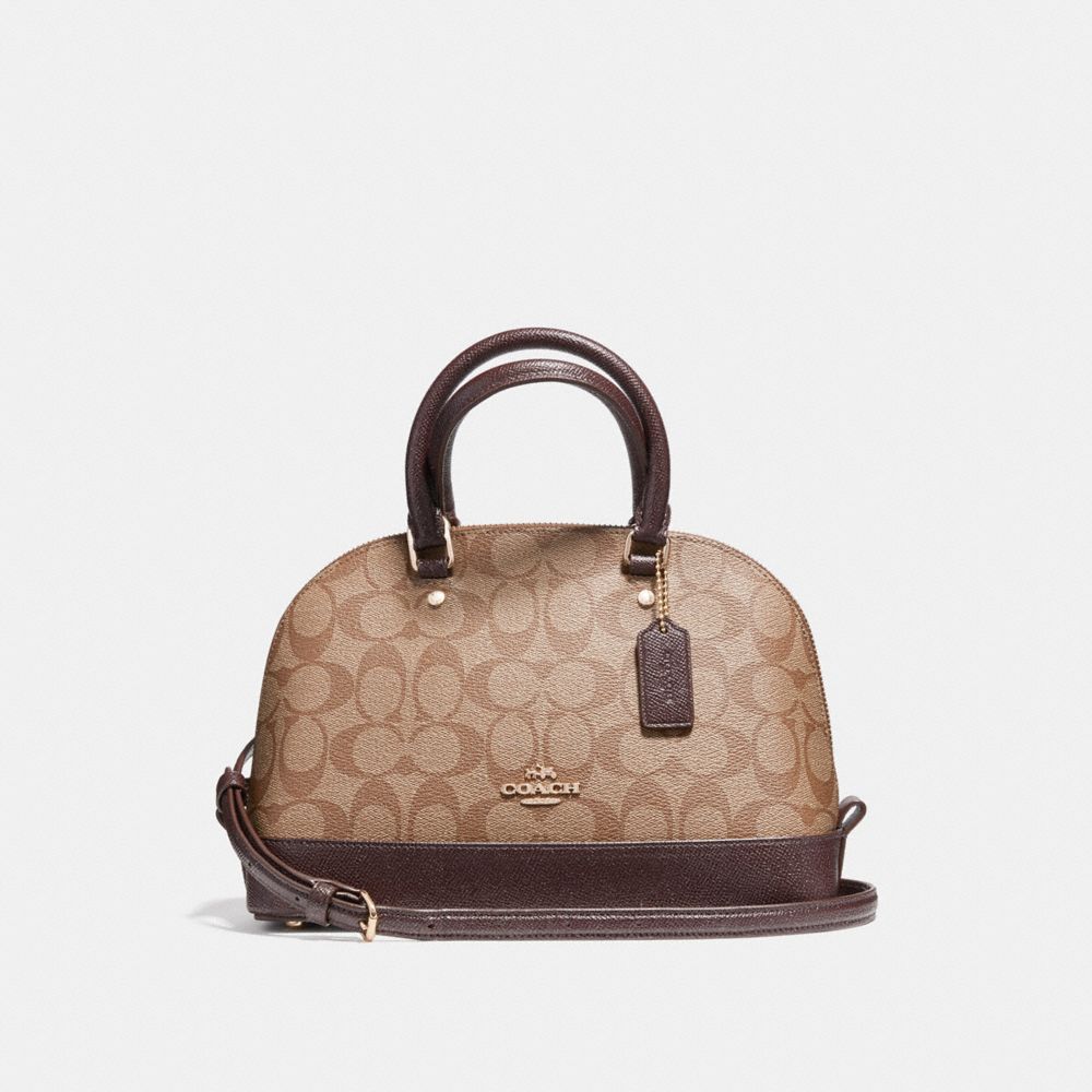 COACH MINI SIERRA SATCHEL IN SIGNATURE COATED CANVAS - LIGHT GOLD/KHAKI - f21825