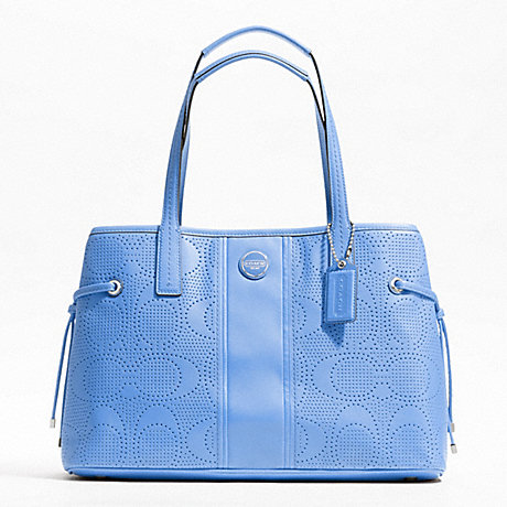 COACH F21938 SIGNATURE STRIPE PERFORATED CARRYALL ONE-COLOR